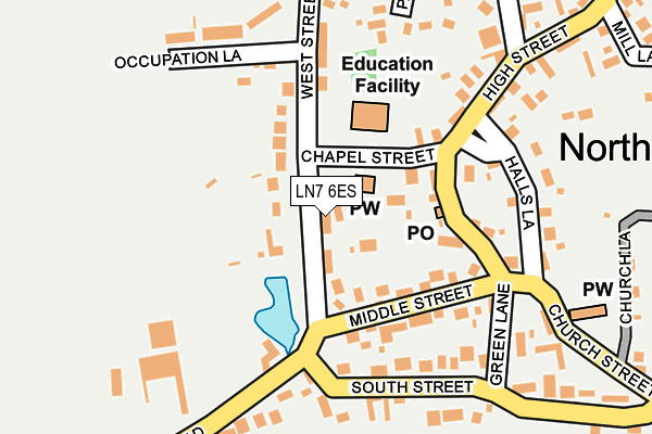 LN7 6ES map - OS OpenMap – Local (Ordnance Survey)