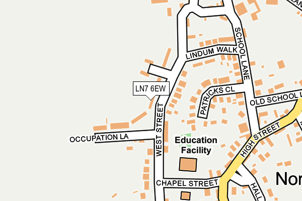 LN7 6EW map - OS OpenMap – Local (Ordnance Survey)
