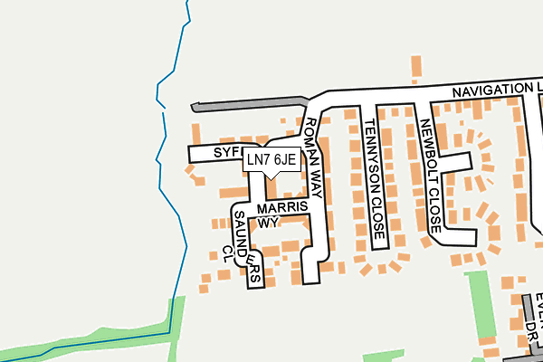 LN7 6JE map - OS OpenMap – Local (Ordnance Survey)