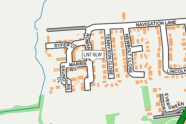 LN7 6LW map - OS OpenMap – Local (Ordnance Survey)