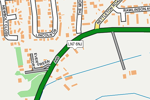 LN7 6NJ map - OS OpenMap – Local (Ordnance Survey)