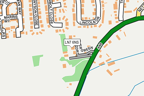 LN7 6NS map - OS OpenMap – Local (Ordnance Survey)