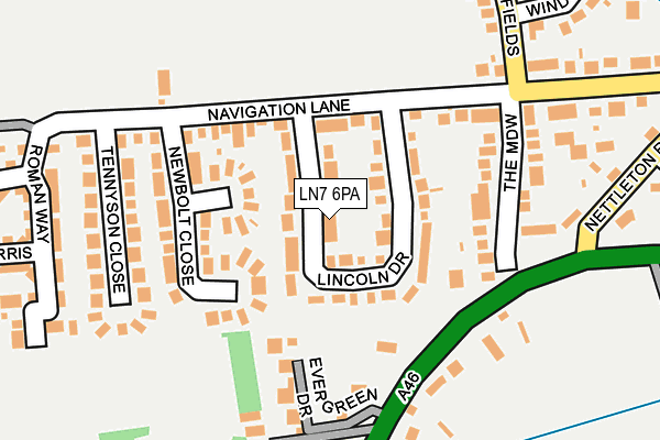 LN7 6PA map - OS OpenMap – Local (Ordnance Survey)