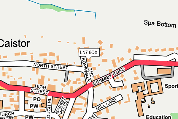 LN7 6QX map - OS OpenMap – Local (Ordnance Survey)