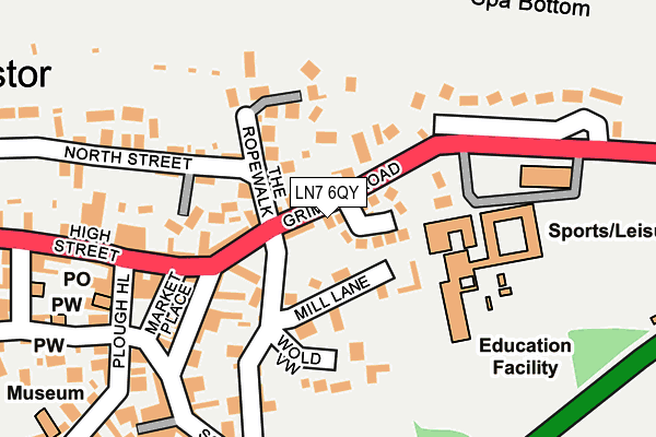 LN7 6QY map - OS OpenMap – Local (Ordnance Survey)