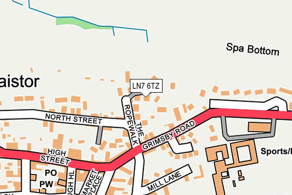 LN7 6TZ map - OS OpenMap – Local (Ordnance Survey)