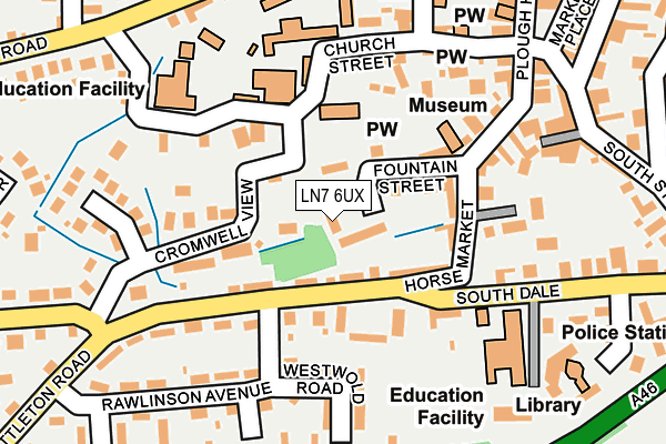 LN7 6UX map - OS OpenMap – Local (Ordnance Survey)