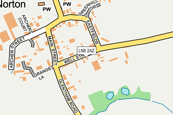 LN8 2AZ map - OS OpenMap – Local (Ordnance Survey)