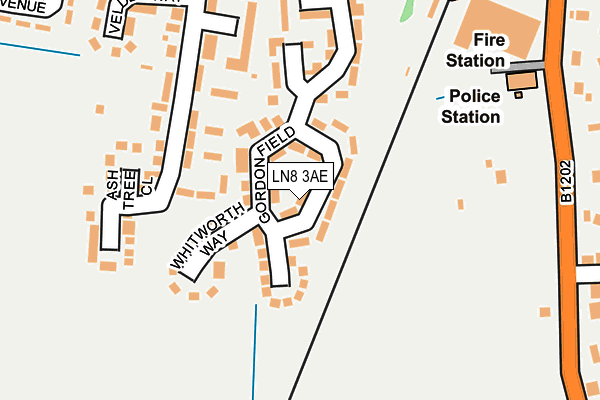 LN8 3AE map - OS OpenMap – Local (Ordnance Survey)