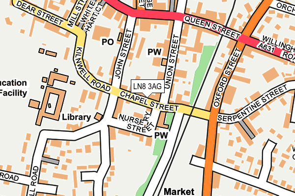 LN8 3AG map - OS OpenMap – Local (Ordnance Survey)