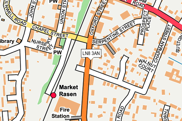 LN8 3AN map - OS OpenMap – Local (Ordnance Survey)