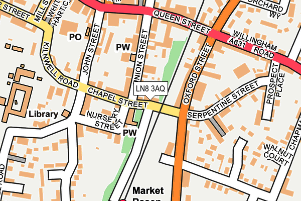 LN8 3AQ map - OS OpenMap – Local (Ordnance Survey)
