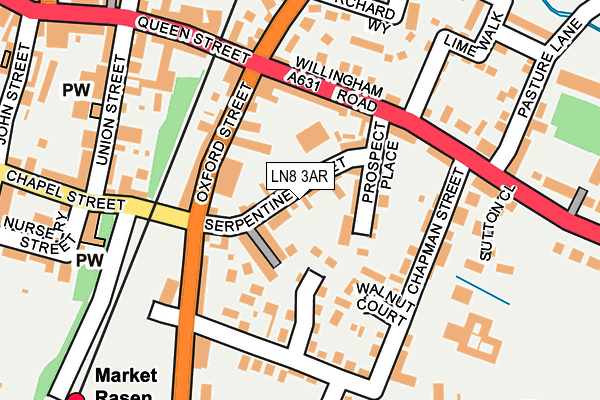 LN8 3AR map - OS OpenMap – Local (Ordnance Survey)