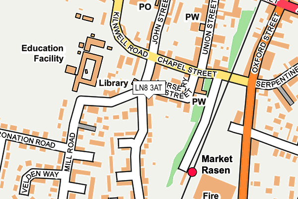 LN8 3AT map - OS OpenMap – Local (Ordnance Survey)