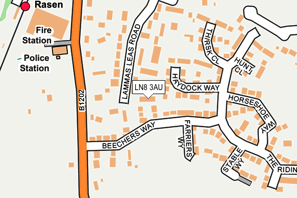LN8 3AU map - OS OpenMap – Local (Ordnance Survey)