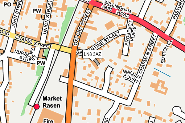 LN8 3AZ map - OS OpenMap – Local (Ordnance Survey)