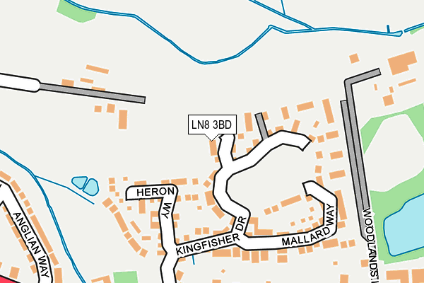 LN8 3BD map - OS OpenMap – Local (Ordnance Survey)
