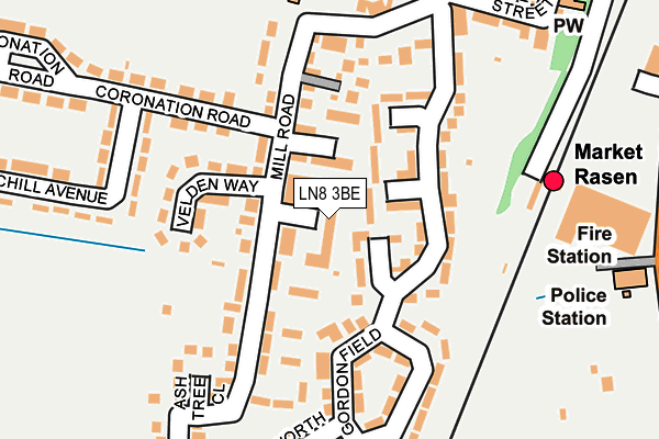 LN8 3BE map - OS OpenMap – Local (Ordnance Survey)