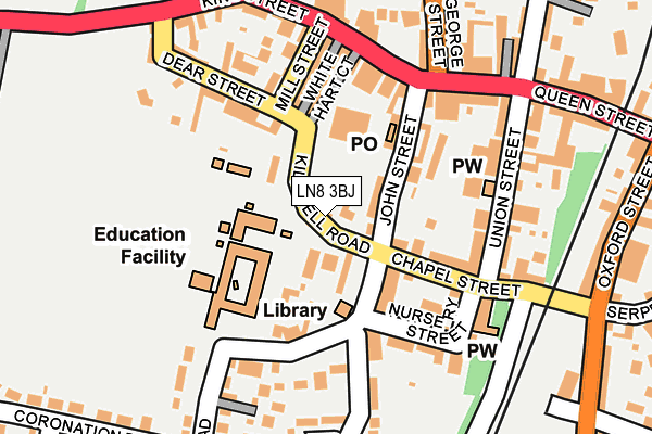 LN8 3BJ map - OS OpenMap – Local (Ordnance Survey)