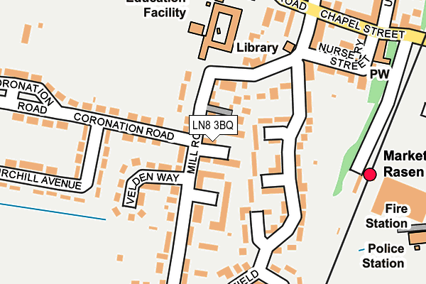 LN8 3BQ map - OS OpenMap – Local (Ordnance Survey)