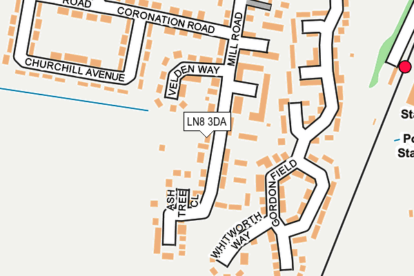 LN8 3DA map - OS OpenMap – Local (Ordnance Survey)