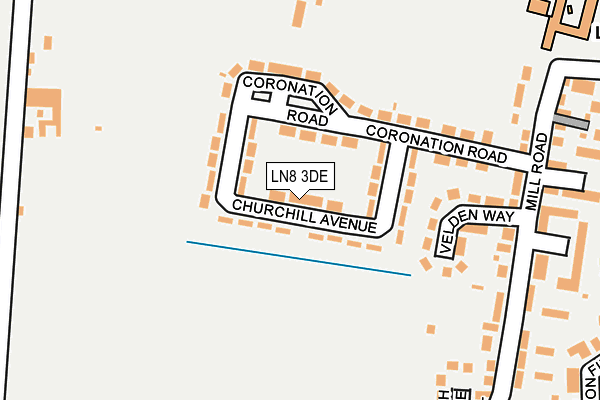 LN8 3DE map - OS OpenMap – Local (Ordnance Survey)