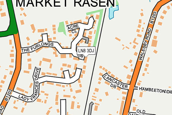 LN8 3DJ map - OS OpenMap – Local (Ordnance Survey)