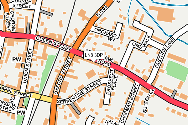 LN8 3DP map - OS OpenMap – Local (Ordnance Survey)