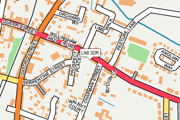 LN8 3DR map - OS OpenMap – Local (Ordnance Survey)