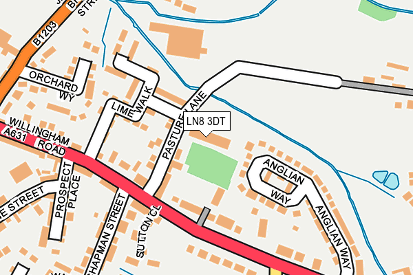LN8 3DT map - OS OpenMap – Local (Ordnance Survey)
