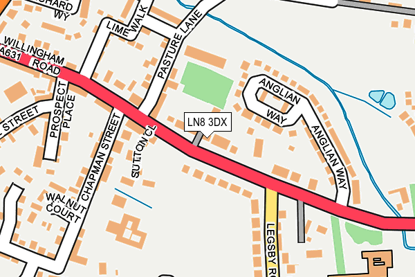 LN8 3DX map - OS OpenMap – Local (Ordnance Survey)