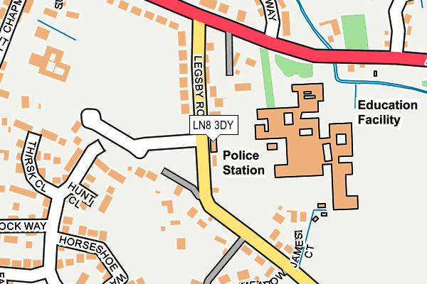 LN8 3DY map - OS OpenMap – Local (Ordnance Survey)