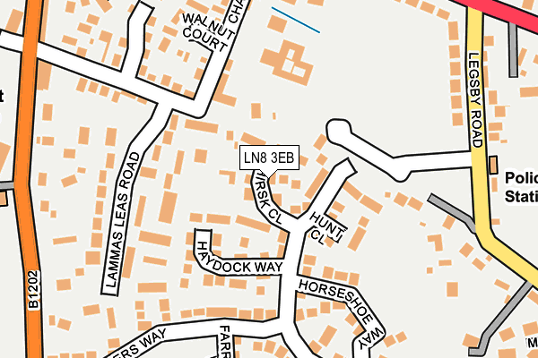 LN8 3EB map - OS OpenMap – Local (Ordnance Survey)