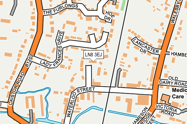LN8 3EJ map - OS OpenMap – Local (Ordnance Survey)