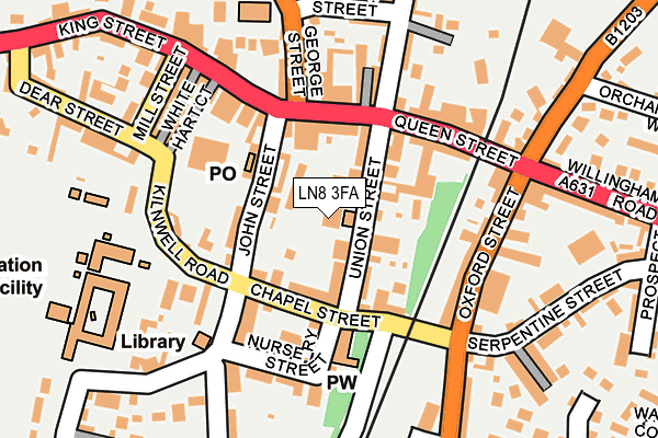 LN8 3FA map - OS OpenMap – Local (Ordnance Survey)