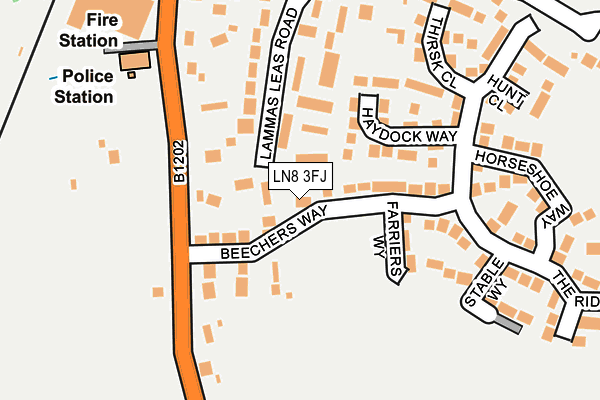 LN8 3FJ map - OS OpenMap – Local (Ordnance Survey)