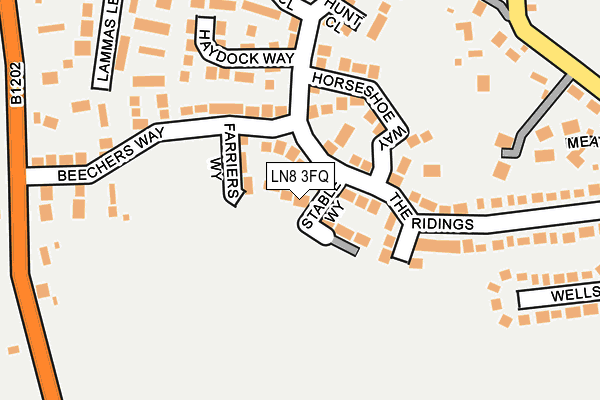 LN8 3FQ map - OS OpenMap – Local (Ordnance Survey)