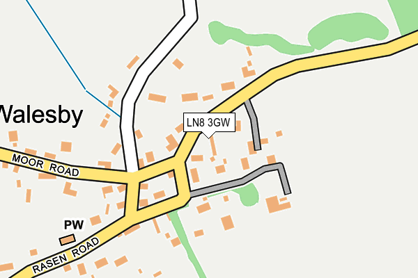 LN8 3GW map - OS OpenMap – Local (Ordnance Survey)