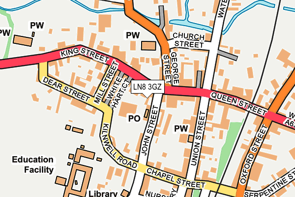 LN8 3GZ map - OS OpenMap – Local (Ordnance Survey)