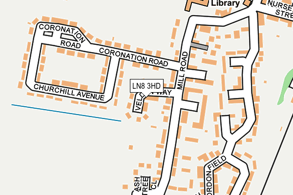 LN8 3HD map - OS OpenMap – Local (Ordnance Survey)