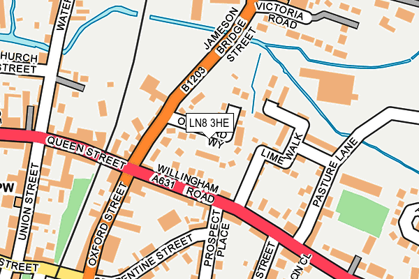 LN8 3HE map - OS OpenMap – Local (Ordnance Survey)