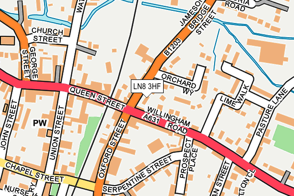 LN8 3HF map - OS OpenMap – Local (Ordnance Survey)