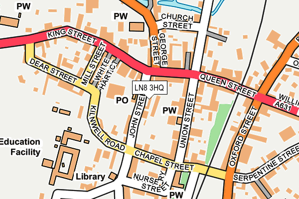 LN8 3HQ map - OS OpenMap – Local (Ordnance Survey)