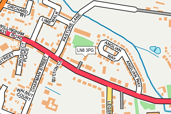 LN8 3PG map - OS OpenMap – Local (Ordnance Survey)