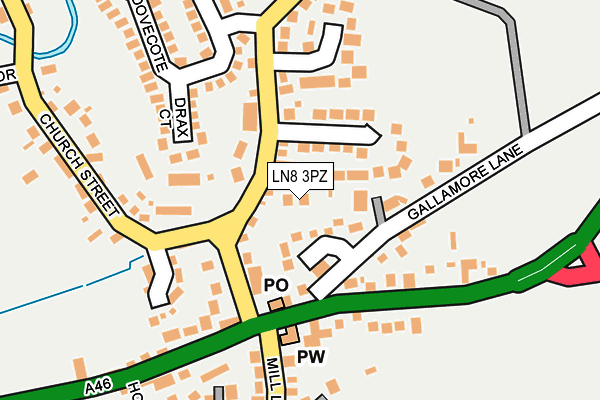 LN8 3PZ map - OS OpenMap – Local (Ordnance Survey)