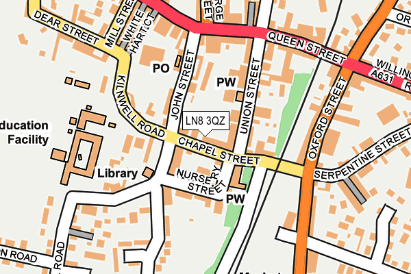 LN8 3QZ map - OS OpenMap – Local (Ordnance Survey)
