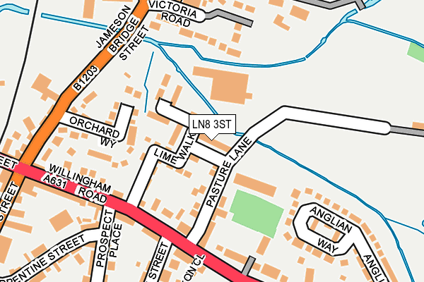 LN8 3ST map - OS OpenMap – Local (Ordnance Survey)