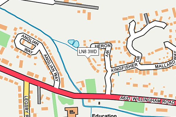 LN8 3WD map - OS OpenMap – Local (Ordnance Survey)