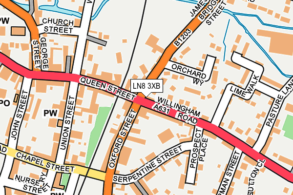 LN8 3XB map - OS OpenMap – Local (Ordnance Survey)