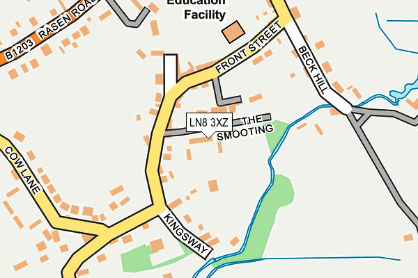 LN8 3XZ map - OS OpenMap – Local (Ordnance Survey)